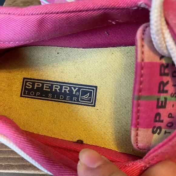Sperry Top-Sider Plaid Pink Sneakers Flat Shoes Women Size 6.5M - Picture 5 of 5